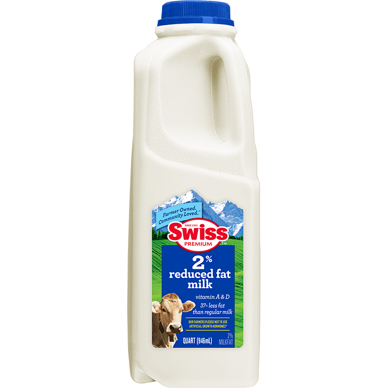 2% Reduced-Fat Milk Plastic Quart - Swiss Premium™ Dairy